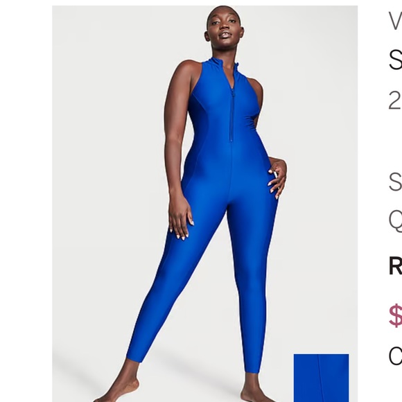 NWT Victoria’s Secret Blue Zip up Jumpsuit - Picture 3 of 16
